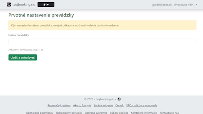 Zadanie názvu prevádzky