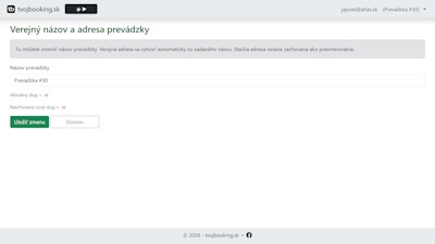 Zmena názvu prevádzky