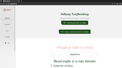Náhľad vloženého iframe a dvoch url odkazov