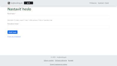 Nastavenie hesla a prihlásenie
