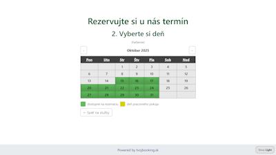 Kalendár a dostupné termíny