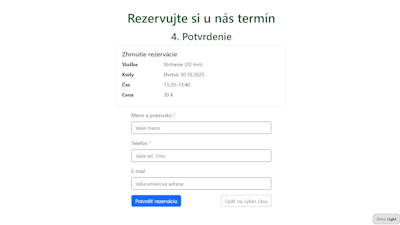 Formulár údajov zákazníka
