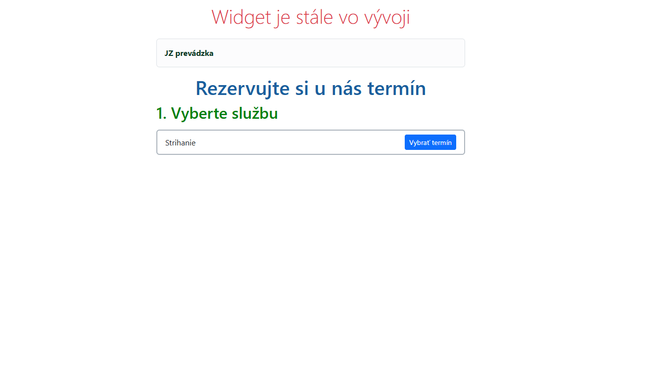 Výber služby vo widgete